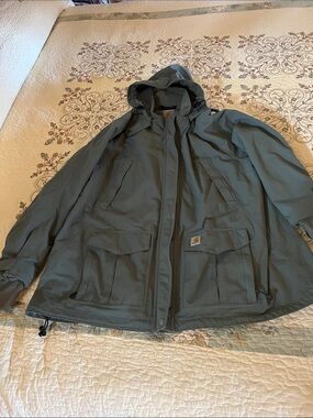 Carhartt Hooded Field Jacket in Olive Green